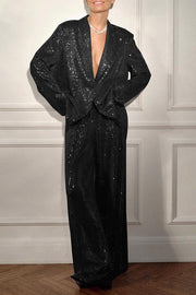 Sequined Suit Jacket And Trousers Set