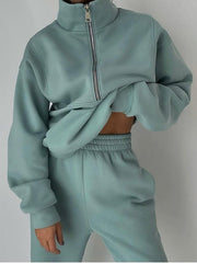 Fleece Sports Street Casual Fashion Two-Piece Sweatshirt