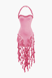 SANAI Ruffle Trim Mini Dress