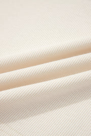 Jet Stream Solid Color Contrast Textured Patchwork Raw Edge 2pcs Short Set