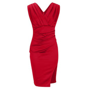 Fresia | Fitted dress with a V-neck and slit