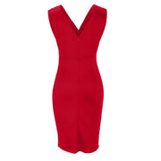 Fresia | Fitted dress with a V-neck and slit