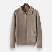 Men's Wool Zip-Up Sweater for Business