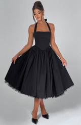Ariana | Women Wedding Guest Halter Midi Dress