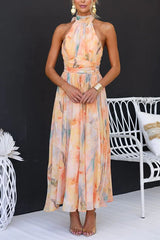 Poppy | Women’s Summer Halter Floral Maxi Dress