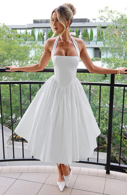 Ariana | Women Wedding Guest Halter Midi Dress
