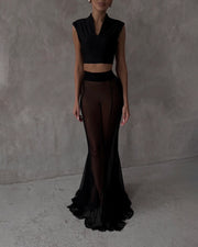 Fashion Jacket & Perspective Skirt Two-Piece Set