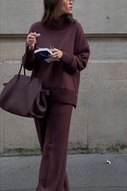 Long Sleeve Sweatshirt Casual Pocket Trousers Two-piece Set