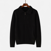 Men's Wool Zip-Up Sweater for Business