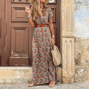 Harper | Women’s V-Neck Short Sleeve Maxi Dress