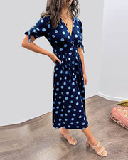 Mina™ | Dress with a V-neck and Dots