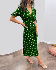 Mina™ | Dress with a V-neck and Dots