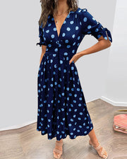 Mina™ | Dress with a V-neck and Dots