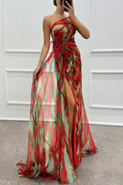 Audrey | Women’s One Shoulder Slit Maxi Dress