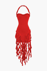 SANAI Ruffle Trim Mini Dress