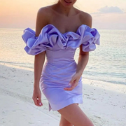 Ella  | Women Wedding Guest Ruffle Mini Dress