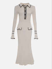 Delilah | Women’s Spring Ribbed Button Midi Dress