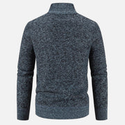 Men's Fleece Patchwork Jacket with Stand Collar