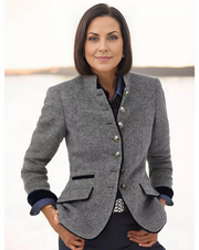 Elly | Women’s Grey Blazer – Soft Fabric & Smart Silhouette