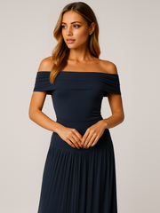 Isabel | Women Wedding Guest Pleated Maxi Dress