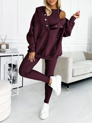 Casual and Comfortable Three-piece Sweatshirt Set