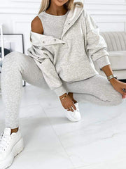 Casual and Comfortable Three-piece Sweatshirt Set