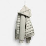 Men's Quilted Hooded Down Jacket – Spliced Design