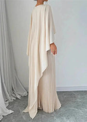 Amelia | Women’s Pleated Cape Overlay Maxi Dress