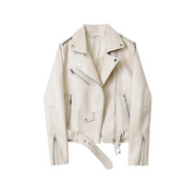 Ravelle | Women's Biker Jacket – Adjustable Waist & Zipper