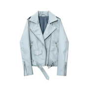 Ravelle | Women's Biker Jacket – Adjustable Waist & Zipper