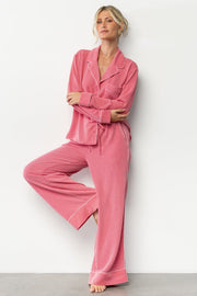 Eloise Ribbed Pajama Set | Pink