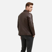 Men's Stand Collar PU Leather Jacket – Autumn Elegance