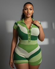 ELLAY Knit Abstract Print Romper