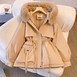 Serenelle | Women's Jacket – Faux Fur Drawstring Fit