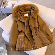 Serenelle | Women's Jacket – Faux Fur Drawstring Fit