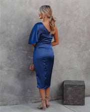 Ava | Women’s One Shoulder Wrap Midi Dress