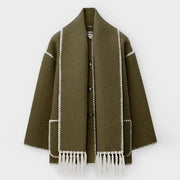 Lauren | Mélange woollen scarf jacket