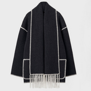 Lauren | Mélange woollen scarf jacket