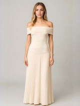 Isabel | Women Wedding Guest Pleated Maxi Dress