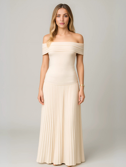 Isabel | Women Wedding Guest Pleated Maxi Dress