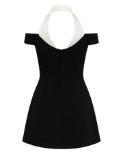 KATHERINE Off-Shoulder Halter Mini Dress