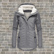 Celine | Pleated cotton coat with lambskin hood