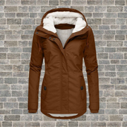 Celine | Pleated cotton coat with lambskin hood
