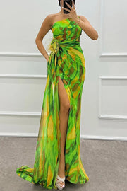 Audrey | Women’s One Shoulder Slit Maxi Dress
