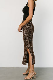 Charmed Sequin Midi Skirt | Bronze