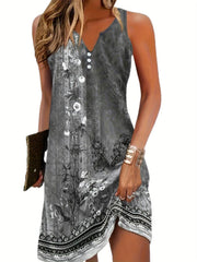 Blair | Women’s Asymmetric Abstract Art Midi Dress