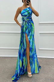 Audrey | Women’s One Shoulder Slit Maxi Dress