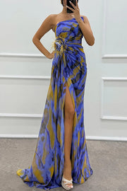 Audrey | Women’s One Shoulder Slit Maxi Dress