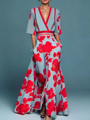 Isabella | Long Flowing Dress with Bold Floral Design for Women