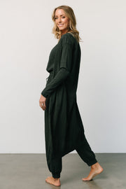 Janae Jumpsuit + Cardigan Set | Dark Green